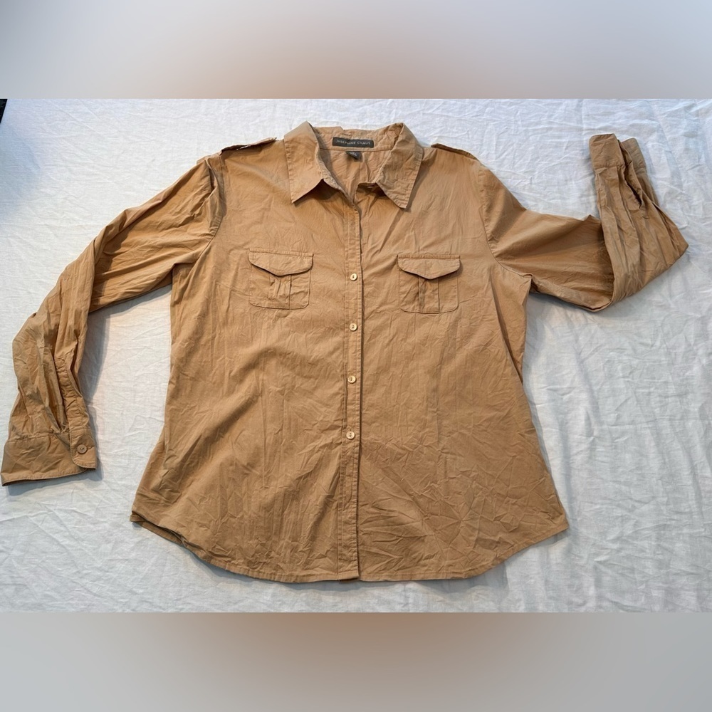 Josephine Chaus Button Up Military Style Top Size 16